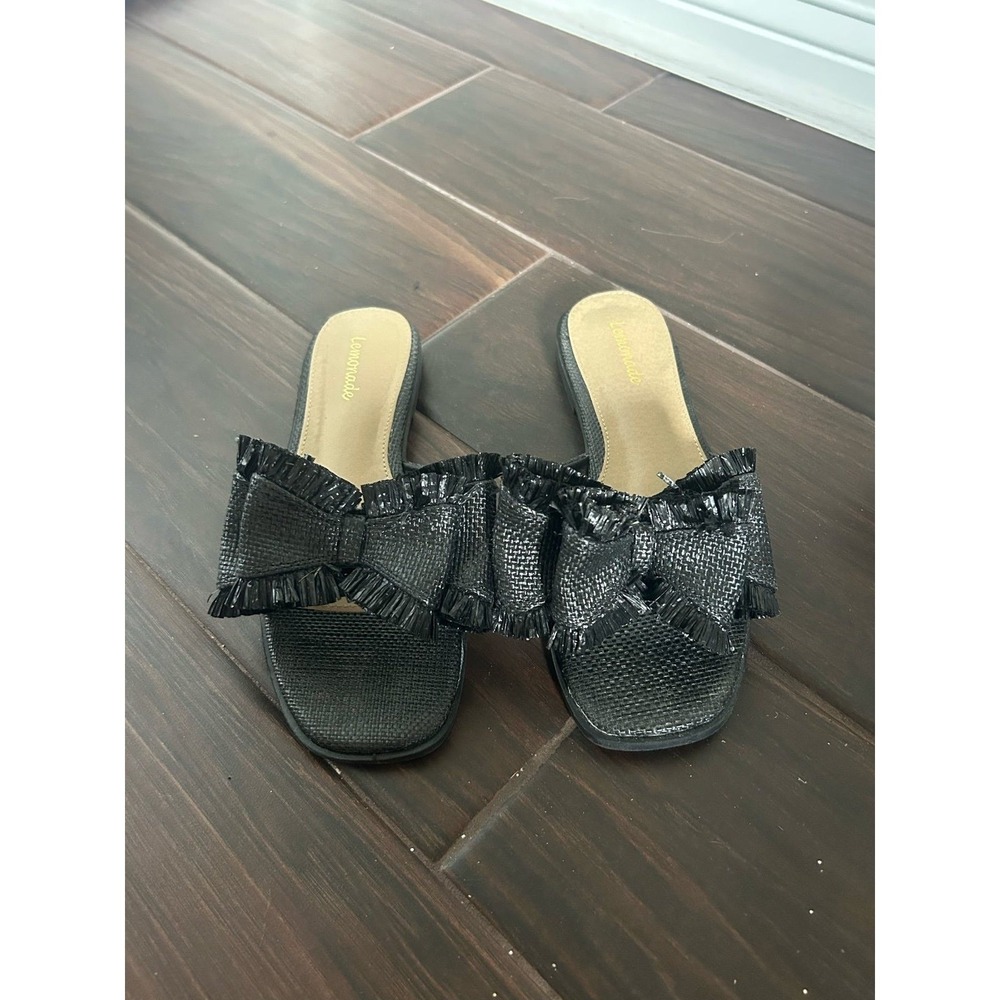 Black Lemonade Women's Double Bow slides 6.5